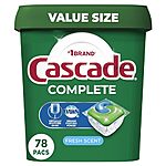 78-Count Cascade Complete ActionPacs Dishwasher Pods (Fresh Scent) $13.05 w/ Subscribe &amp; Save