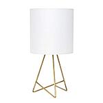 $9.59: Simple Designs LT2066-GDW 13.5&quot; Down to the Wire Metal Table Lamp with Fabric Shade