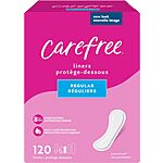 120-Ct Carefree Acti-Fresh Feminine Protection Daily Liners (Regular, Unscented) $3.35 w/ Subscribe &amp; Save