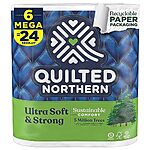 [S&amp;S] $5.69: 6-Count Quilted Northern Ultra Soft &amp; Strong Mega Rolls Toilet Paper at Amazon