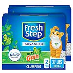 [S&amp;S] $11.90: 2-Pack 18.5lbs Fresh Step Advanced Cat Litter w/ Gain Scent at Amazon