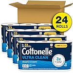 24-Count Cottonelle Toilet Paper Family Mega Rolls (Ultra Clean) $20.05 w/ Subscribe &amp; Save