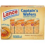 $2.25: 8-Pack 6-Count Lance Captain's Wafers Peanut Butter &amp; Honey Sandwich Crackers at Amazon