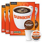 [S&amp;S] $24.49: 88-Count Dunkin' Original Blend Coffee K-Cup Pods (Medium Roast) at Amazon (27.8¢ / pod)