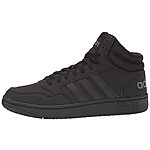 adidas Men's Hoops 3.0 Mid Sneaker (Black/Black/Grey) $35