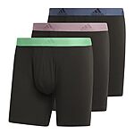 $12: 3-Pack adidas Men's Performance Stretch Cotton Boxer Brief Underwear (Black/Semi Green Spark/Preloved Fig Purple) at Amazon