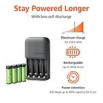 $11.43*: Amazon Basics 4-Bay Battery Charger + 4 AA 2000mAh Rechargeable NiMH Batteries at Amazon