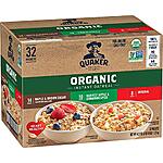 32-Pack 1.34-Oz Quaker USDA Organic Instant Oatmeal  (Variety Pack) $13.15 w/ Subscribe &amp; Save