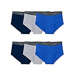 $10.48*: 6-Pk Men's Fruit of the Loom Cotton Tag Free &amp; Moisture Wicking Briefs (Assorted) at Amazon