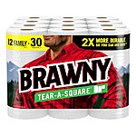 [S&amp;S] $22.03: Brawny Tear-A-Square Paper Towels, 12 Family Rolls = 30 Regular Rolls at Amazon