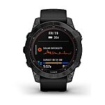 $499.99: Garmin Fenix 7 Sapphire Solar, Adventure Smartwatch, Black DLC Titanium with Black Band at Amazon