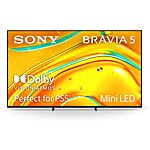 $1298: 65″ Sony BRAVIA 5 Mini LED, 4K Smart Google TV (K-65XR50, 2025 Model) at Amazon