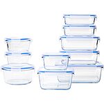 $25.99: 20-Piece Amazon Basics Leak-Proof Glass Locking Lids Food Storage Containers Set (Blue) at Amazon