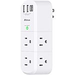 Mifaso 6-Outlet Extender 1800J Surge Protector w/ Rotating Plug & 3x USB Ports $7