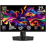 $499.99: 27″ MSI MAG QD-OLED X24 2560 x 1440 Gaming Monitor, 240Hz, 0.03ms, Black (271QP) at Amazon