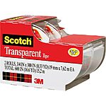 2-Rolls Scotch 3M Transparent Adhesive Tape (3/4"x250") $1