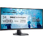 from $158.79: Used: 34″ Dell WQHD 144Hz VA Curved FreeSync LED Gaming Monitor (S3422DWG) at Amazon