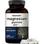 [S&amp;S] $11.17: 240-Count NatureBell Magnesium Glycinate 500mg Capsules at Amazon