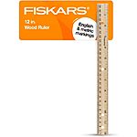 $0.64: 12″ Fiskars Wood Ruler at Amazon