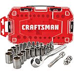 $34.99: 24-Piece CRAFTSMAN Mechanics Tool Set, 1/4&quot; Drive, SAE/Metric (CMMT12028) at Amazon