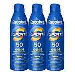 [S&amp;S] $12.82: 3-Pack 5.5-Oz Coppertone Sport Sunscreen Spray SPF 50 at Amazon