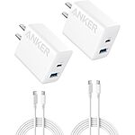 [Prime] $12.34*: 2-Pack Anker 20W Dual Port USB Wall Charger w/ 5' USB-C Cable at Amazon