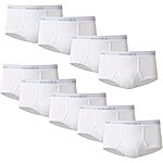 $9.99*: 12-Pack Hanes Men's Moisture-Wicking Tagless ComfortFlex Briefs (White, S/XXL) at Amazon