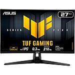 $199.99: 27″ ASUS TUF Gaming 1440P Monitor, 210Hz OC, 0.3ms (VG27AQ5A) at Amazon