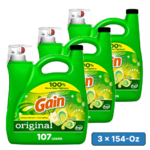 [S&amp;S] $29.48*: 3 × 154-Oz Gain + Aroma Boost Liquid Laundry Detergent (Original Scent) ($9.83 each) at Amazon