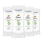 4-Pk 2.6-Oz Dove Aluminum Free Deodorant Sticks (Cucumber & Green Tea) $7.75 w/ Subscribe &amp; Save