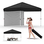 $54.89*: HarmonyHealth 10x10' Pop Up Canopy Tent Outdoor Canopy w/ Removable Sidewall (Black) at Amazon