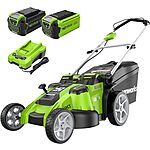 [Prime] $244.99*: Greenworks 20&quot; 40V Twin Blade Cordless Lawn Mower w/ 4Ah &amp; 2Ah Battery &amp; Charger at Amazon