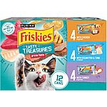 [S&amp;S] $4.86*: 12-Pack 5.5-Oz Purina Friskies Gravy Wet Cat Food (Tasty Treasures) at Amazon (40.5￠ each)