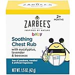 [S&amp;S] $2.82*: 1.5-Oz Zarbee's Baby Soothing Chest Rub w/ Eucalyptus &amp; Lavender at Amazon