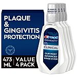4-ct 16-oz Crest Pro-Health Clinical Mouthwash w/ CPC (Deep Clean Mint) $9.10 w/ Subscribe &amp; Save