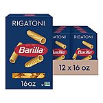 $9.84*: 12-Pack 16-Oz Barilla Pasta (Rigatoni) at Amazon (82￠ each)