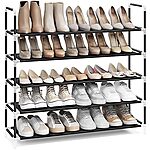 $10.19: SONGMICS 5-Tier Fabric Shelving Shoe Rack (Black) at Amazon
