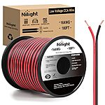 $7.03: Nilight 100FT 16AWG Copper Clad Aluminum Wire 16/2 Gauge Red Black CCA Electrical Cable at Amazon