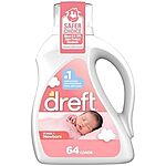 [S&amp;S, AC] $24.80: 4 × 92-Oz Dreft Stage 1 Newborn Baby Liquid Laundry Detergent (64 Loads) ($6.20 each) at Amazon