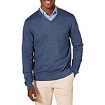 $13.45*: Amazon Essentials Men's 100% Cotton V-Neck Sweater at Amazon