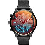 $108: Diesel Men's Griffed Stainless Steel, Leather, or Silicone Band; Chronograph Watch at Amazon