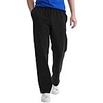 $8: Hanes Essentials Men's Cotton Jersey Open Leg Sweatpants w/ Pockets (Black) at Amazon