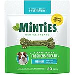 [S&amp;S, AC] $6.46*: 20-Pack Minties Dental Dog Treats (Medium Size) at Amazon