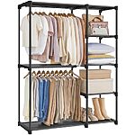 $29.97*: SONGMICS Freestanding Closet Organizer w/ Clothes Hanging Rods (44.1&quot; x 16.9&quot; x 65&quot;) at Amazon