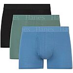 $8.64*: 3-Pack Hanes Men's Supersoft Viscose Boxer Briefs (Black/Green/Blue) at Amazon