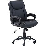 [Resale, AC] $44.04: Amazon Basics Classic Puresoft PU Padded Mid-Back Height Adjustable Office Computer Desk Chair with Armrest, 26&quot;D x 23.75&quot;W x 42&quot;H, Black at Amazon