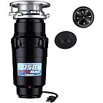 [Resale, AC] $44.58: Waste Maid 10-US-WM-058-3B Garbage Disposal Anti-Jam Stainless Steel Food Waste Grinding System, 1/2 HP Economy, Black at Amazon