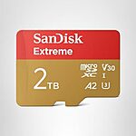 $159.99*: 2TB SanDisk Extreme microSDXC UHS-I Memory Card with Adapter (SDSQXAV-2T00-GN6MA) at Amazon