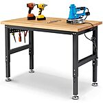 $105.99*: 48&quot; x 20&quot; ENJOYWOOD Rubberwood Top Adjustable Workbench (31.5&quot; to 39.5&quot;) at Amazon