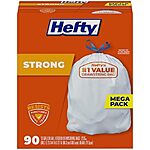 [S&amp;S, AC] $8.63*: 90-Count Hefty Strong Tall 13 Gallon Kitchen Trash Bags at Amazon